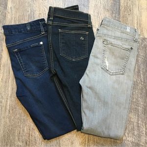 Bundle: 3 pairs of size 26 jeans: (2) 7 For All Mankind + (1) Rag & Bone